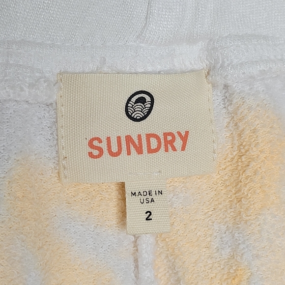 Sundry Pop of Peach Tie Dye Lounge Sweat Shorts Brand Sz 2 (US Sz MEDIUM 8-10) - Picture 9 of 11